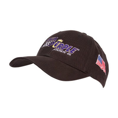 Royal Purple Hat with USA Flag - Black